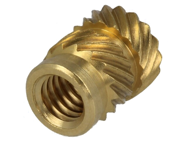 Schroefdraadbus; messing; zonder coating; M4; BN 1052; L: 8,2mm Schroefdraadbus; messing; zonder coating; M4; BN 1052; L: 8,2mm